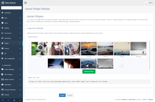 Admin Large Icon Uploader Files